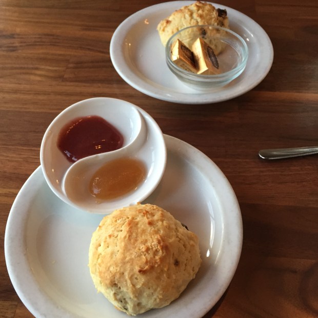 Complimentary scones